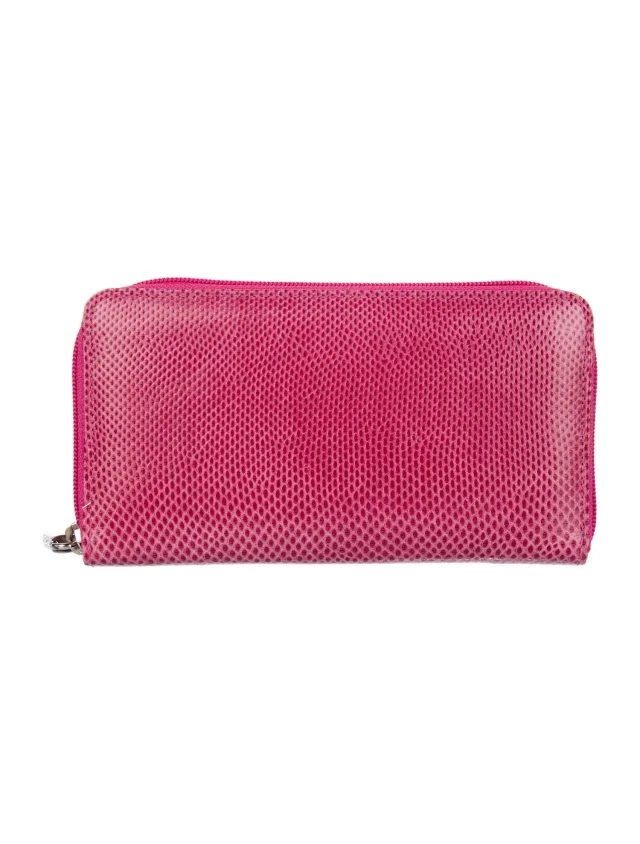 Judith Leiber Snakeskin Animal Print Continental Wallet in pink Leather from The RealReal