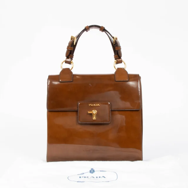 Prada Spazzolato Top Handle in Brown Leather from Labellov, photo 2 of 3