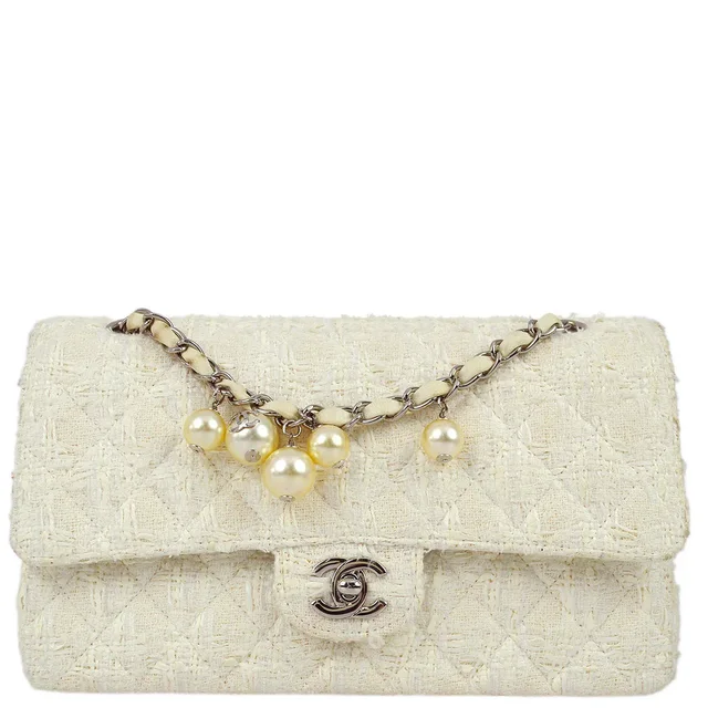Chanel 2004-2005 Tweed Medium Classic Double Flap Bag SHW in Tweed from AMORE Vintage Tokyo