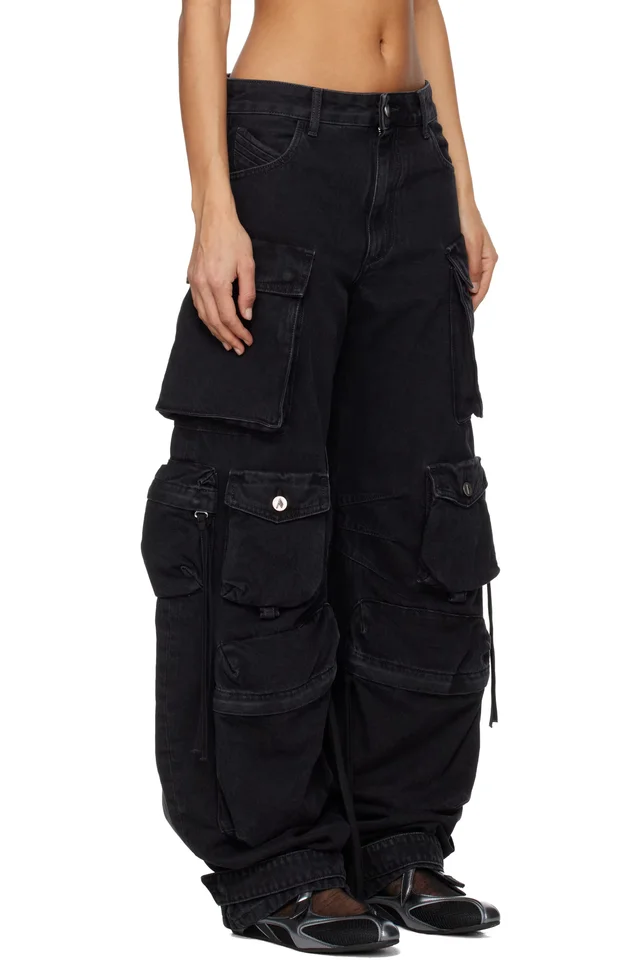 The Attico Black Fern Jeans, photo 2 of 4 from SSENSE