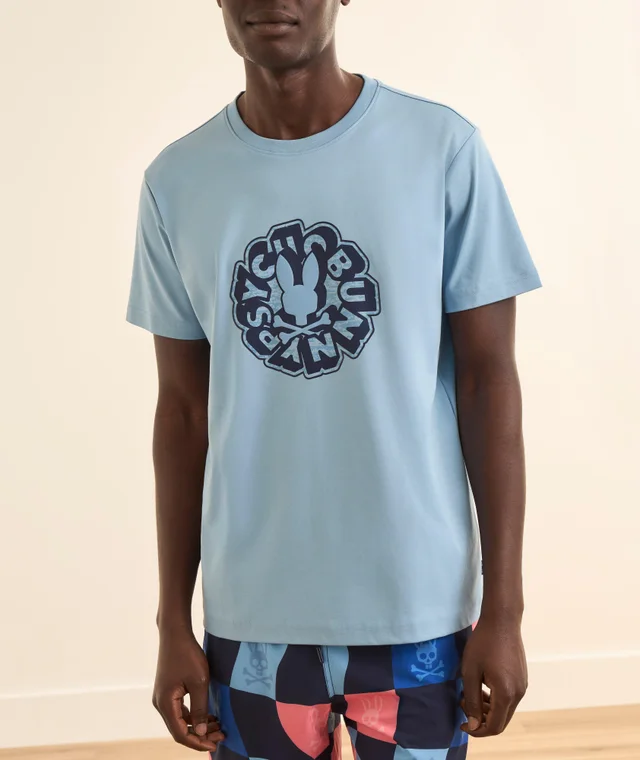 Psycho Bunny Toby Logo Pima Cotton T-Shirt in Blue Cotton & Cotton Blends, photo 2 of 5 from Harry Rosen