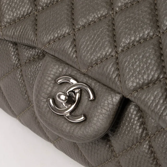 Chanel Khaki Calfskin XXL Flap Bag in Green Calfskin from Labellov, photo 8 of 9