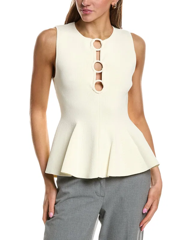Endless Rose Ring Detailed Flare Knit Top, image 1 of 1 from Gilt