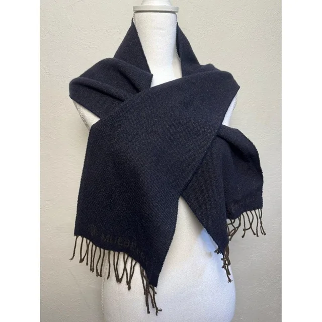 Mulberry Women's Scarf - Blue/Brown in red|brown|blue from Depop, photo 1 of 1