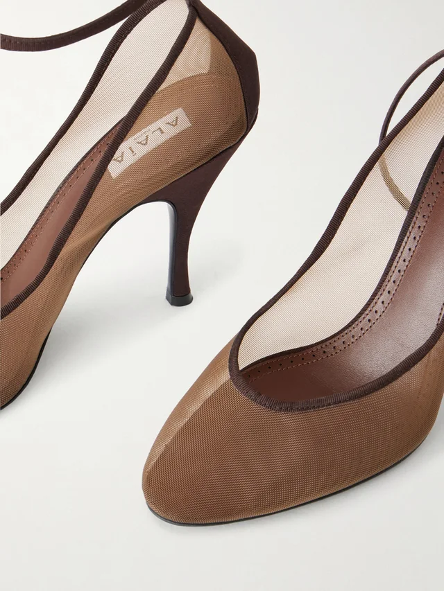 Alaia Round-toed mesh high-heeled shoes, photo 3 of 5 from SENSER