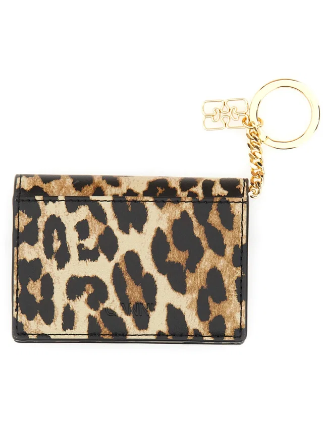 GANNI Animal Motif Recycled Leather Card Case — Multicolor Wallets & Purses in Multicolor Leather from HEWI
