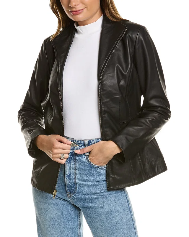 Cole Haan Leather Zip Front Jacket, image 1 of 1 from Rue La La