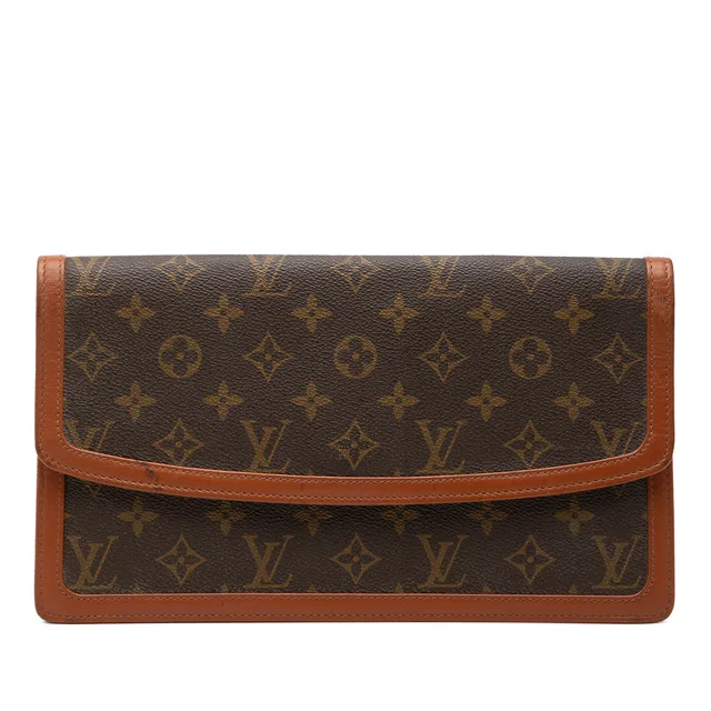 Brown Louis Vuitton Monogram Pochette Dame GM Clutch Bag in Brown Coated canvas from Designer Revival
