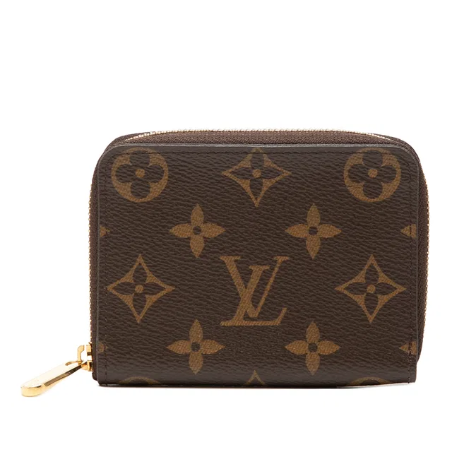 Brown Louis Vuitton Monogram Zippy Coin Purse Small Wallets in Brown Coated canvas from Designer Revival