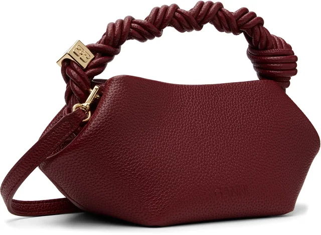 GANNI Red Grained Mini Bou Bag, photo 3 of 4 from SSENSE
