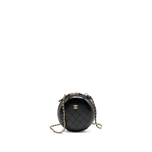 Chanel mini round clutch in Black Calfskin from EMIER