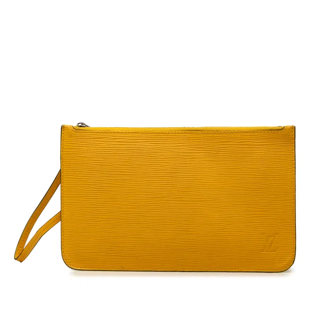 Yellow Louis Vuitton Epi Neverfull Pouch in Yellow Leather from Designer Revival