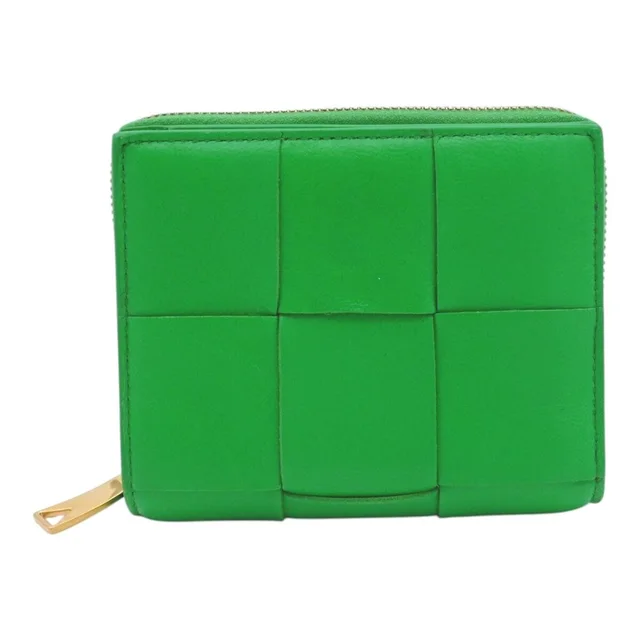 Bottega Veneta Cassette Intrecciato Bi-Fold Zip Wallet in Woven leather from Clotheshorse Anonymous