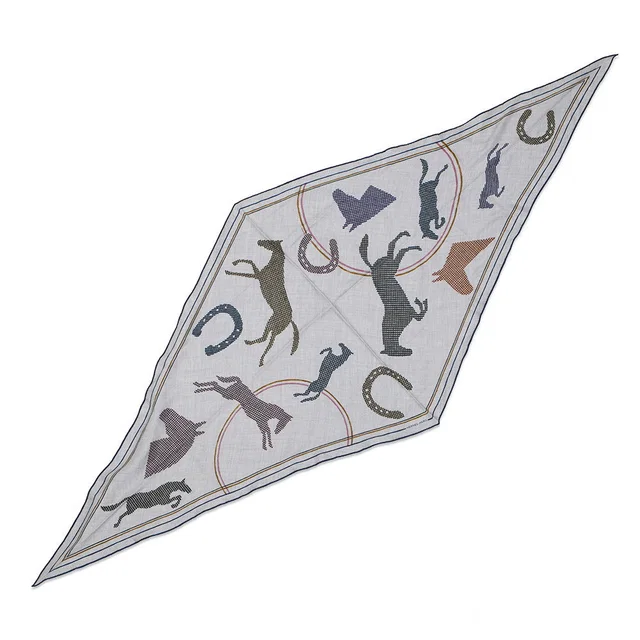 Losange Thor HERMES Scarf 2025Stainless Steel Gris Cine/Marron/GuimauveH434818T Cashmere70%… in Brown from GALLERY RARE