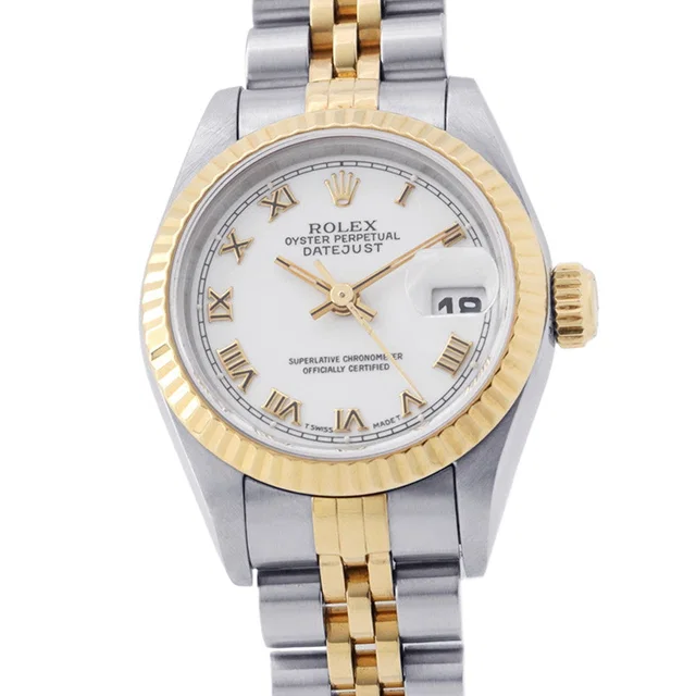 Rolex Datejust W26mm Stainless Steel K18YG White Dial69173 in White from GALLERY RARE