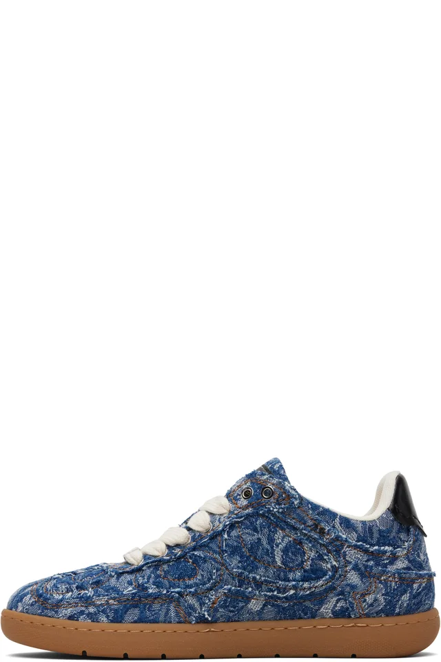 GANNI Blue Denim Tapestry Sneakers, photo 3 of 5 from SSENSE