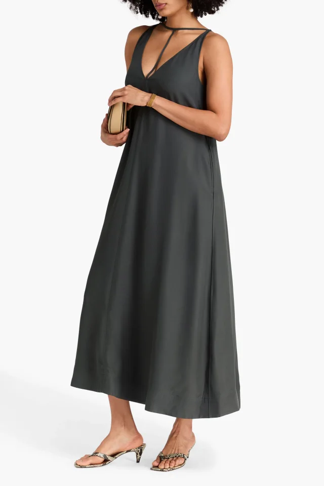 Toteme Cutout satin-crepe maxi dress, photo 6 of 8 from THE OUTNET