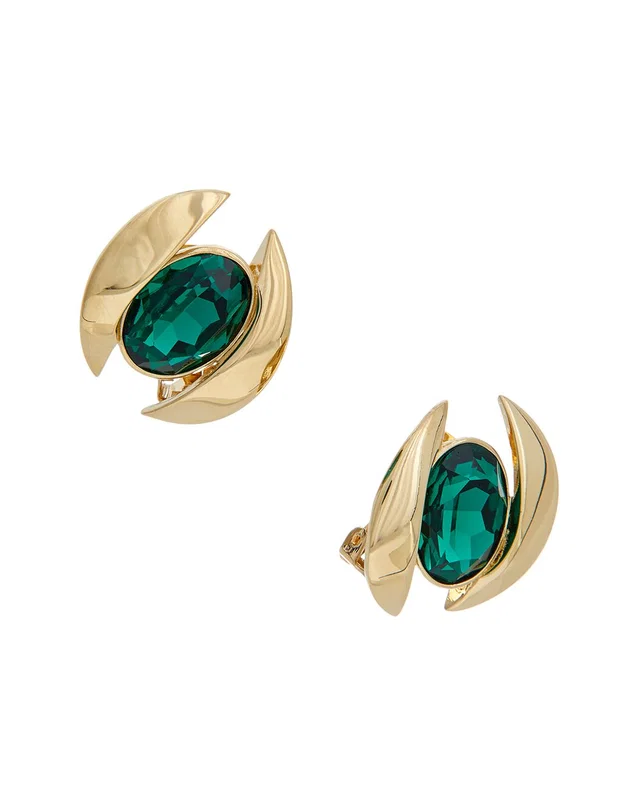 Oscar de la Renta Oval Stud Earrings, image 1 of 1 from Gilt