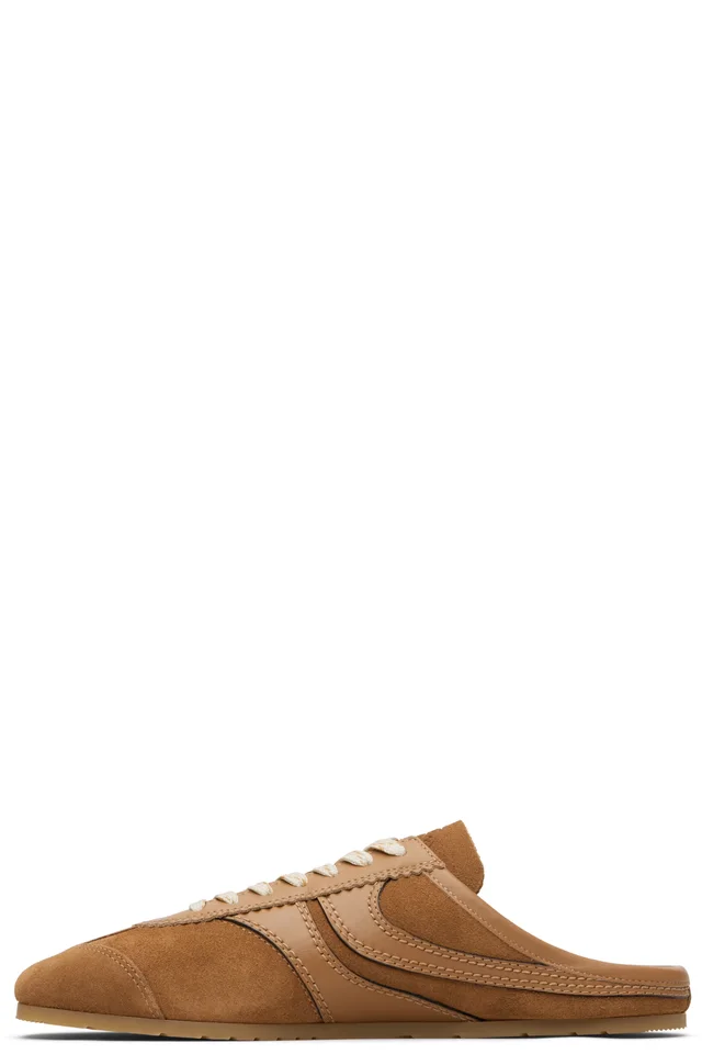 Dries Van Noten Brown Suede Mule Sneakers, photo 3 of 5 from SSENSE
