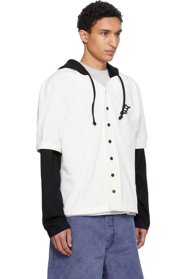 JACQUEMUS Off-White & Black 'The Letro long-sleeve' Hoodie, photo 2 of 2 from SSENSE