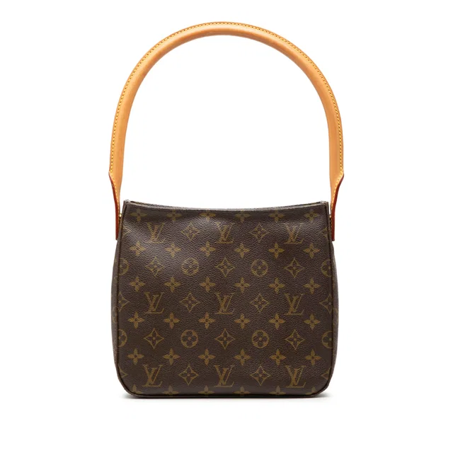 Brown Louis Vuitton Monogram Looping MM Shoulder Bag in Brown Coated canvas from Designer Revival