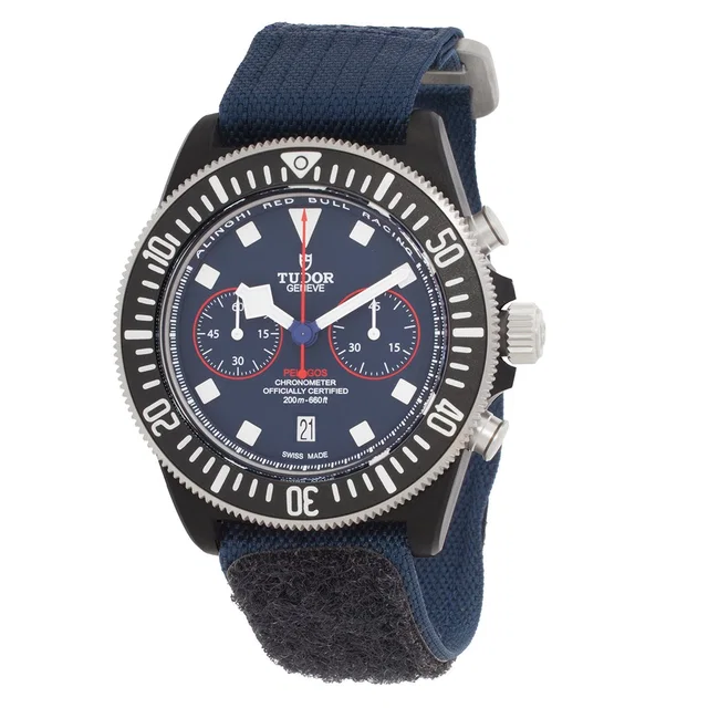 Tudor Pelagos Chronograph Automatic Chronometer Blue Dial Mens Watch M25807KN-0001 in blue|black from Jomashop.com