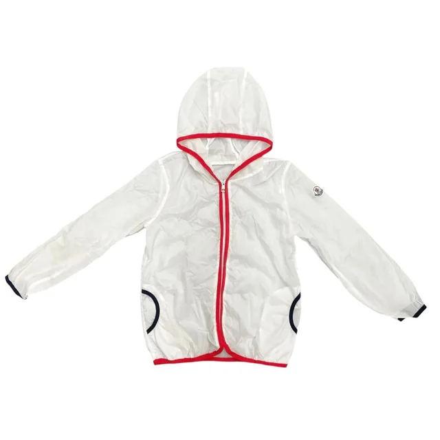 Moncler Jumper Nylon White Sweater in White Nylon from The Reluxe