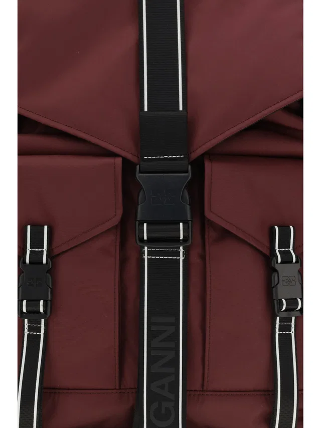GANNI Re-Tech Backpack — Red Recycled Polyamide in Red from HEWI