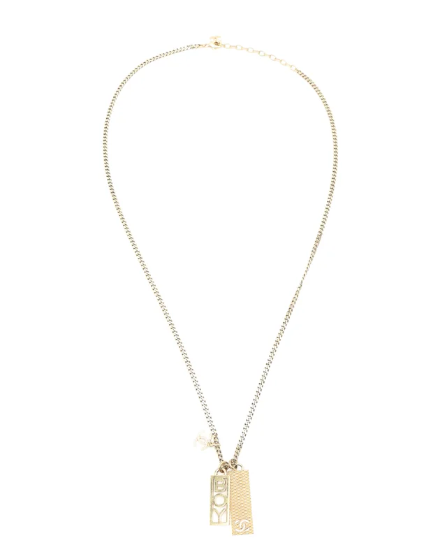 Chanel Coco Mark Rhinestone Boy Necklace in Silk from A Retro Tale, photo 2 of 3