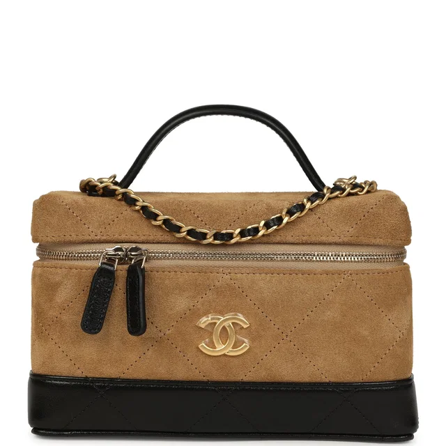 Chanel Coco Base Top Handle Long Vanity Case in Black Lambskin from Madison Avenue Couture