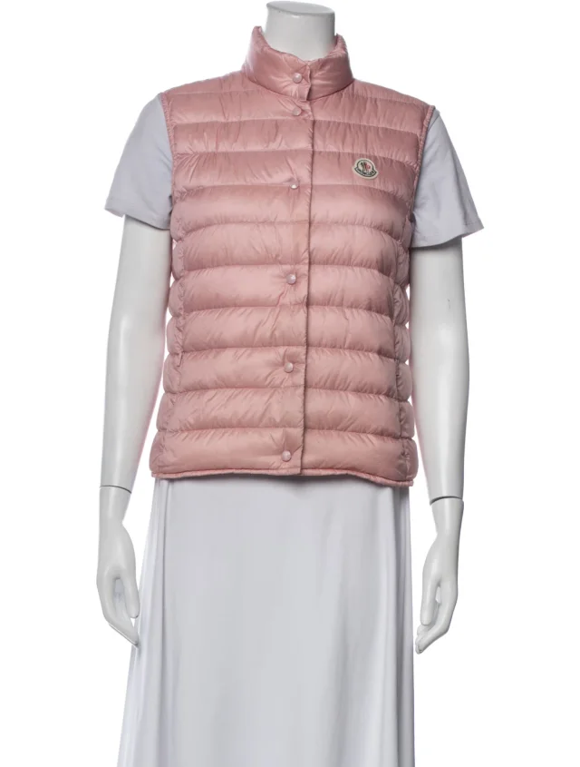 Moncler Nylon Vest in pink Nylon from The RealReal