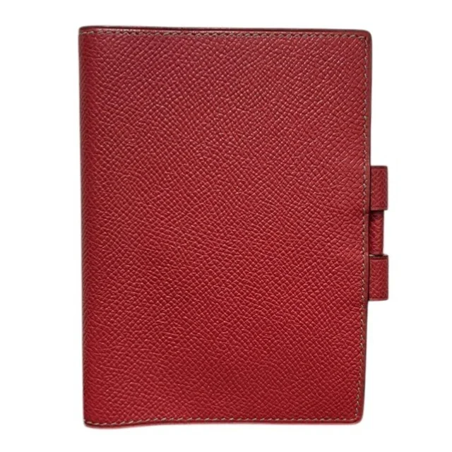Hermès Agenda Notebook Cover (□A stamp) - Brand Accessories Men's & in Green/Red color Leather from Elady