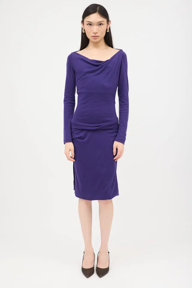 Gucci Draped Wool Knit Dress in Wool from VSP Consignment