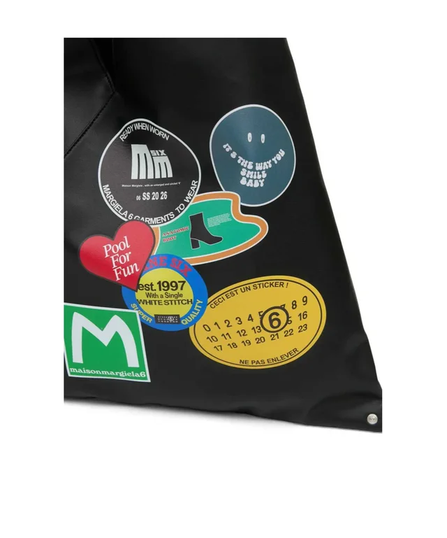 Mm6 Maison Margiela Japanese sticker-print tote bag, photo 5 of 8 from SENSER