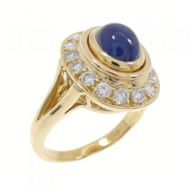 Cartier 750 Yellow Gold Sapphire Diamond Ring Size 9 in Yellow from LuxUness