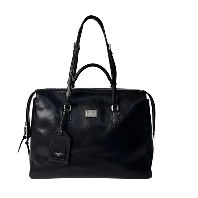 D&G Vittoria Calfskin 2-Way Tote Bag Black in Black Calfskin from The Reluxe