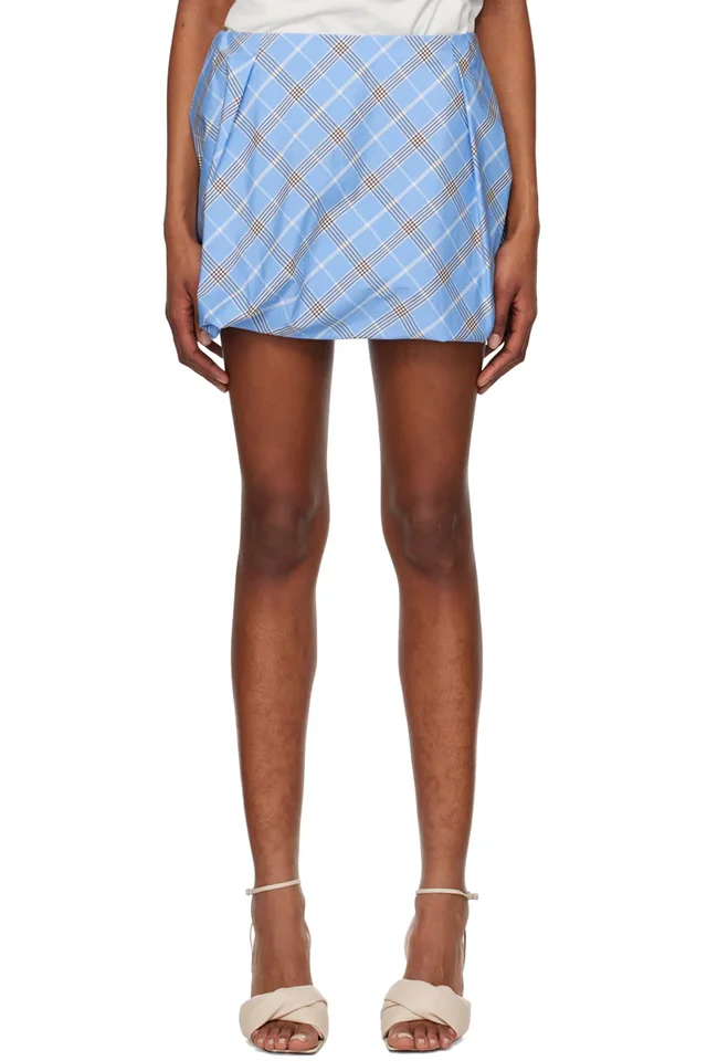 Blue Check Miniskirt, image 1 of 1 from SSENSE