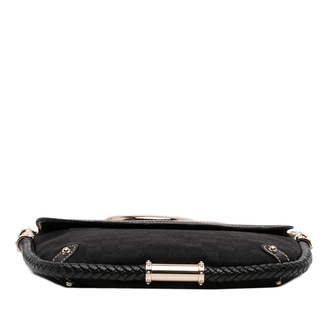 Black Gucci Small GG Canvas Britt Tassel Flap Shoulder Bag in Black Canvas from Designer Revival, photo 2 of 2