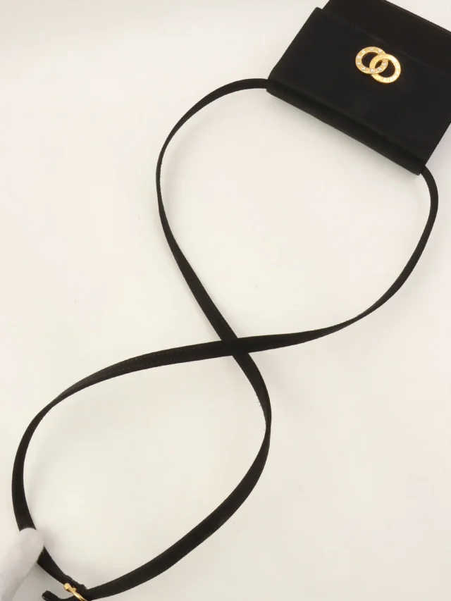 Celine Rhinestone double-circle logo mini shoulder bag Black from VINTAGE QOO TOKYO, photo 11 of 14