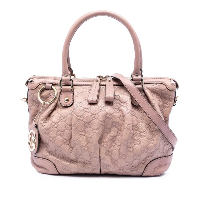 Brown Gucci Guccissima Sukey Satchel in Brown Leather from Designer Revival