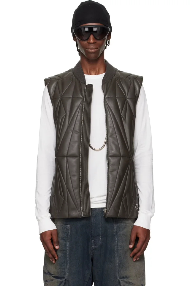 Moncler + Rick Owens Brown Geocamo Flight Vest, image 1 of 1 from SSENSE