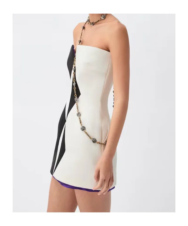 Versace silk duchesse mini dress, photo 2 of 4 from SENSER