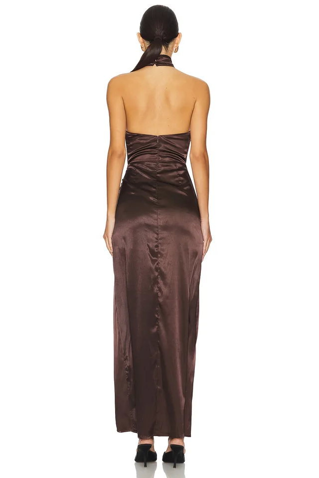 MORE TO COME Darcey Maxi Dress in Dark Brown, photo 3 of 3 from REVOLVE (Canada)