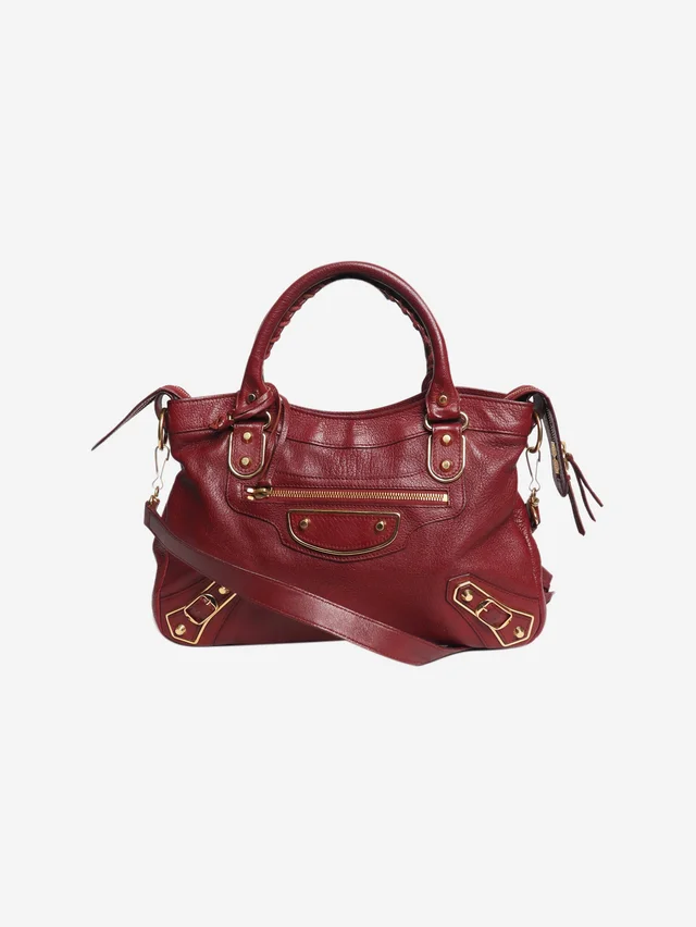 Balenciaga Burgundy City bag in Burgundy Leather from Sign of the Times