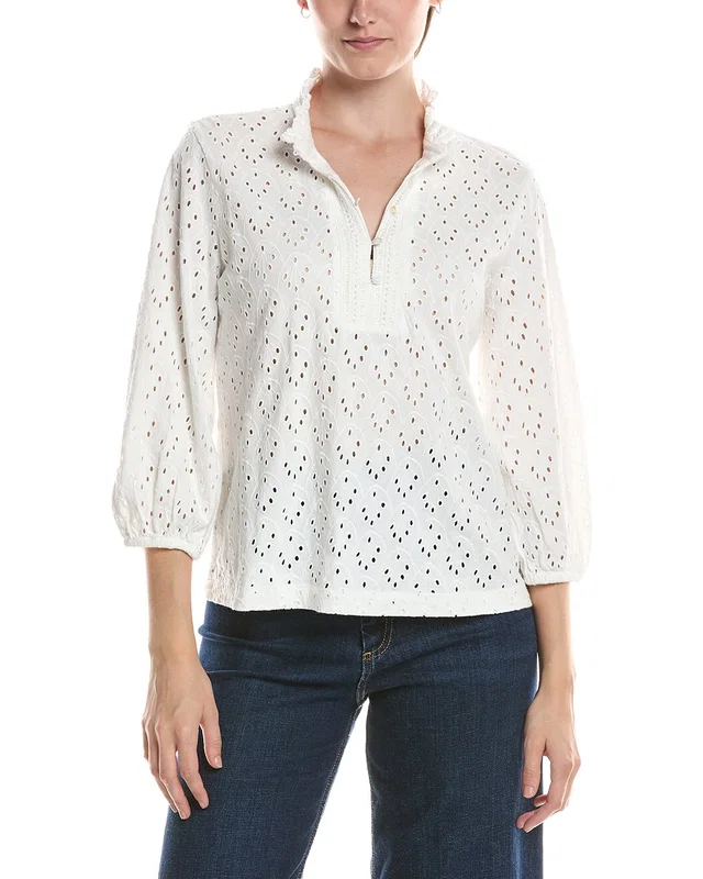 NIC+ZOE Knit Eyelet Top, image 1 of 1 from Gilt