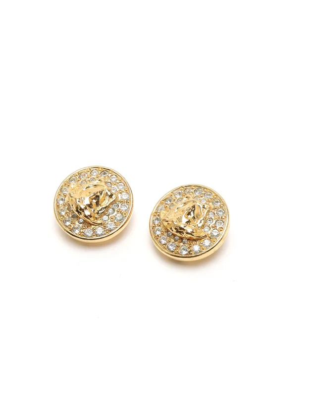Versace Medusa Rhinestone Clip-on Earrings from A Retro Tale, photo 3 of 3