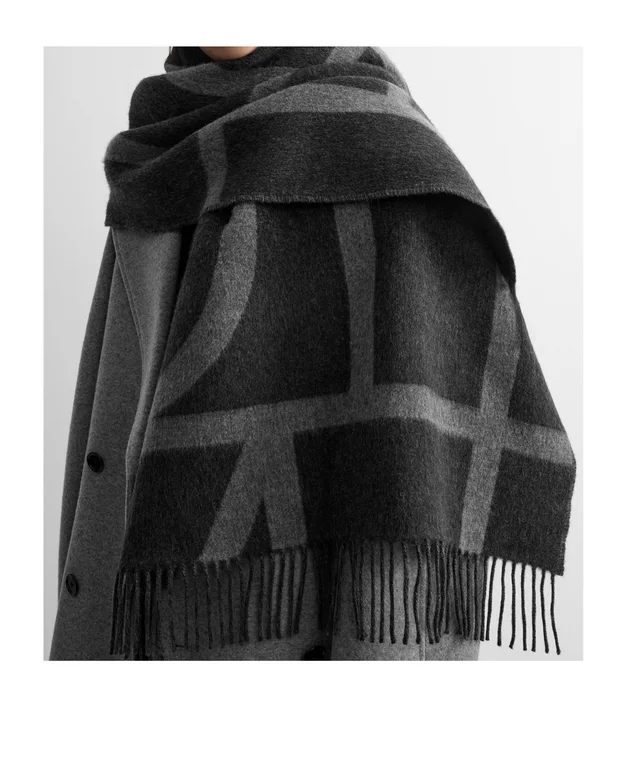 Toteme Monogram brushed wool scarf, photo 3 of 5 from SENSER