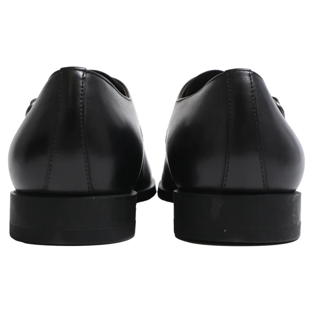 Ermenegildo Zegna Monk Strap Shoes in Black Leather in black, photo 3 of 6 from ShopSimon