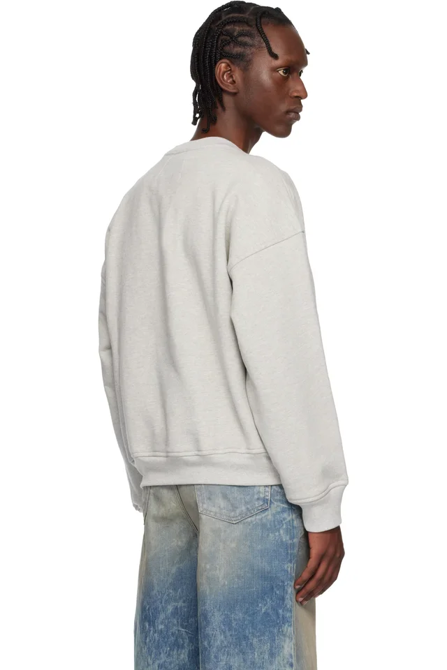 Rhude Gray USA Flag Sweatshirt, photo 3 of 4 from SSENSE