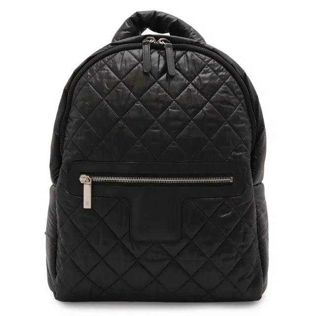 Chanel Coco Cocoon Backpack Quilted Nylon Leather Black in Black Nylon from The Reluxe